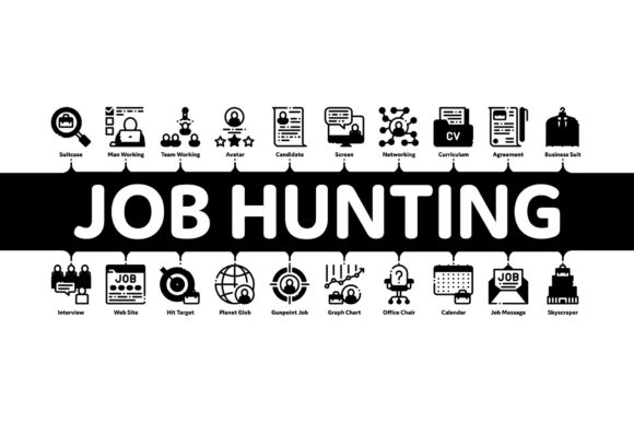 Elevating Recruitment Narratives with the Job Hunting Minimal Infographic Banner