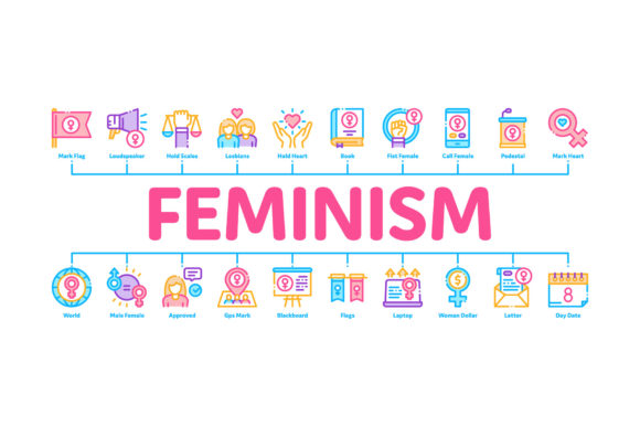 Feminism Woman Power Minimal Infographic: Visual Tools for Modern Advocacy and Branding