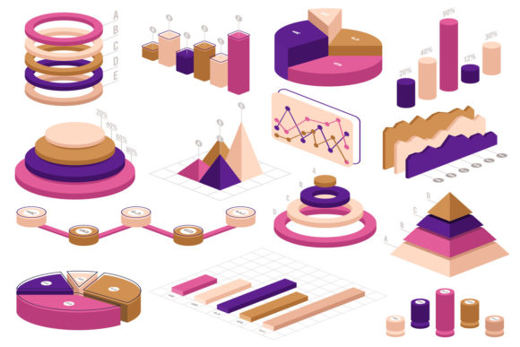 Infographic Isometric Elements for Business Visuals