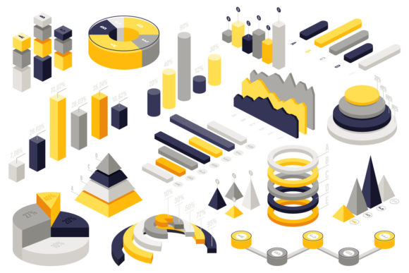 Isometric Infographic Charts for Business