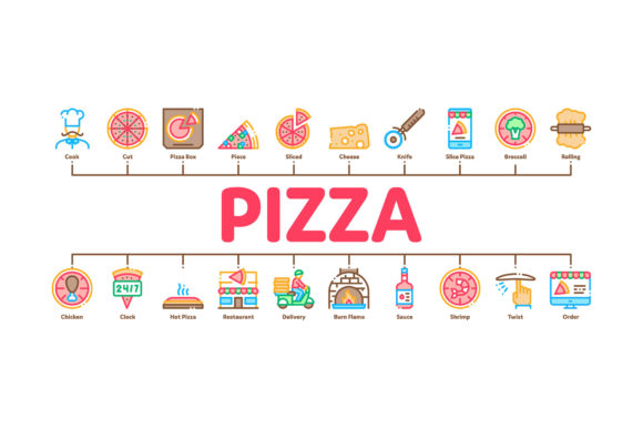 Minimal Pizza Infographics for Modern Design