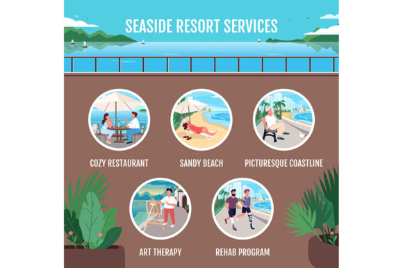 Seaside Resort Services Infographic Design Guide