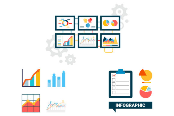 Transforming Complex Data with Business Infographic Pictogram Elements and Pie Chart Sets